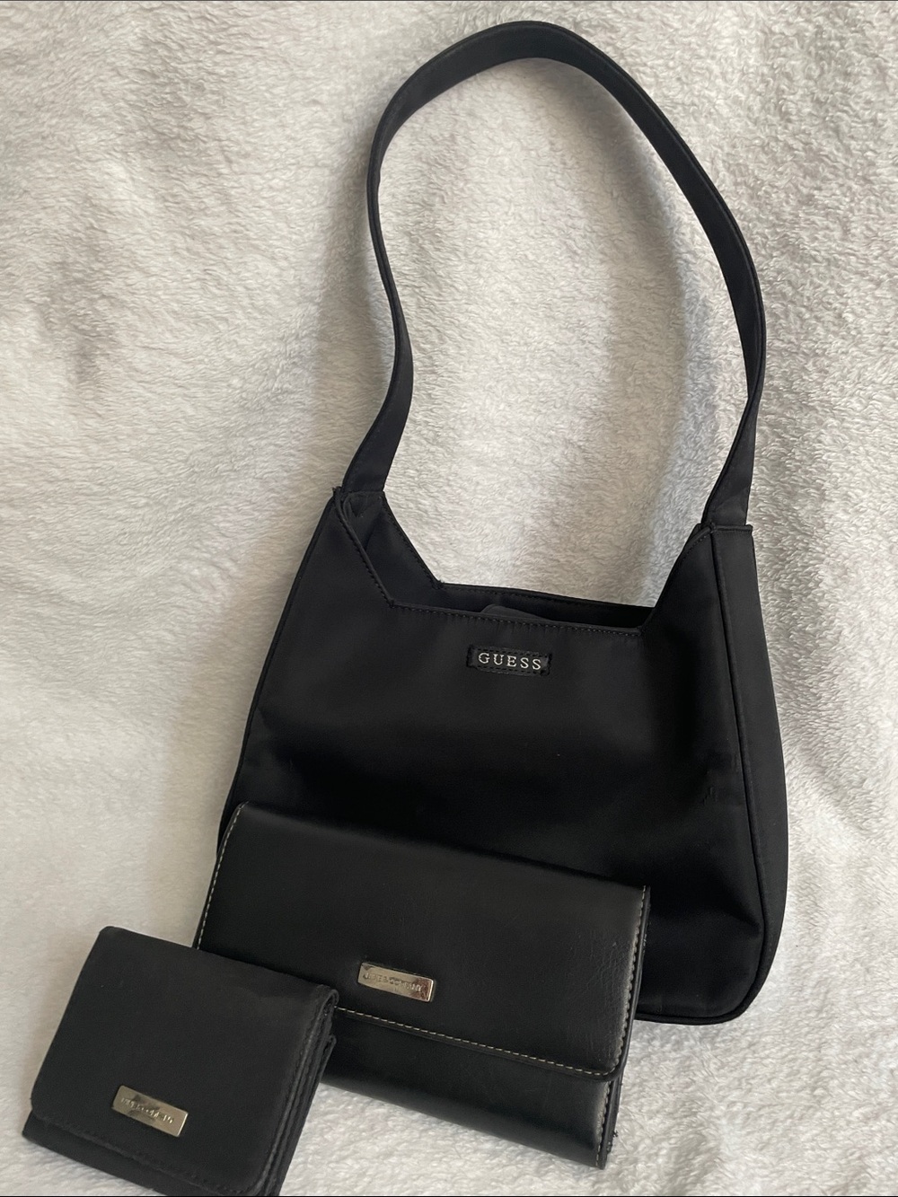 GUESS Black Shoulder Bag with Matching Wallets